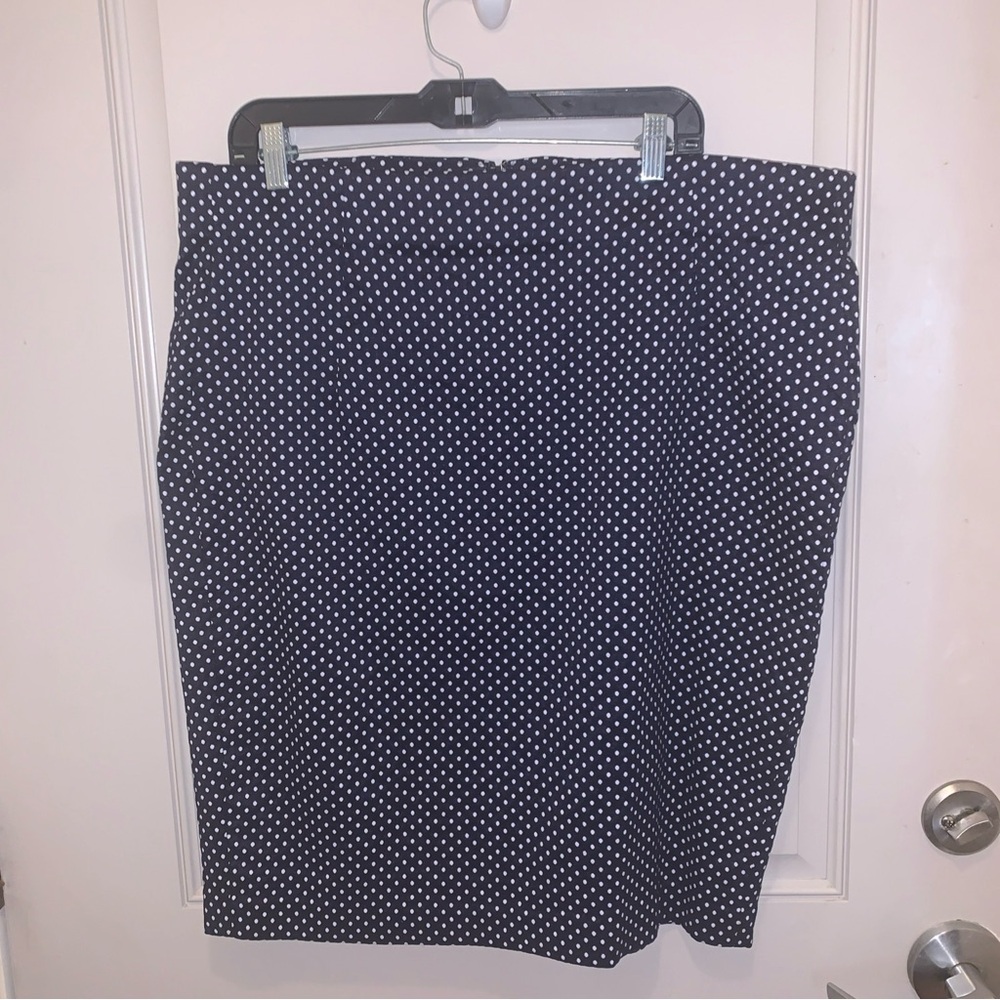 Lane Bryant Women’s Blue Polka Dot Pencil Skirt Size 22